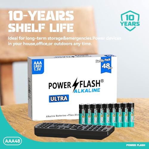 Power Flash Aaa Batteries, 48 Count Maximum Power Ultra Long-Lasting Alkaline Triple A Battery thumb #2