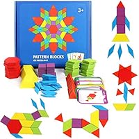 155-Pieces GEMEM Wooden Pattern Blocks Set