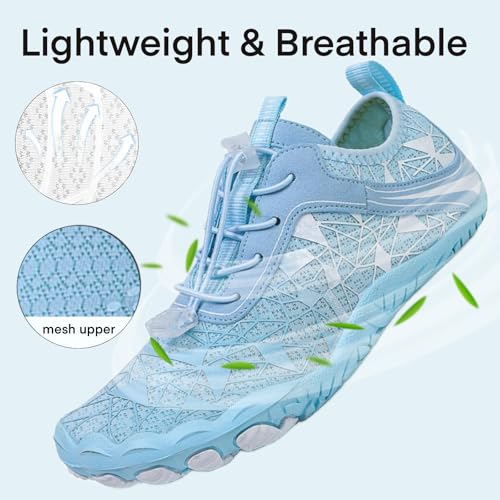 Image of Hike Barefoot Shoes for Women Men with Wide Toe Box, Healthy & Non-Slip Breathable Barefoot Water Shoes Beach Pool Aqua Swim Surf Hiking Walking Shoes