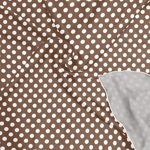 Square Scarf Polka Dots Brown Silk Feeling Bandanas Head Scarfs Hair Wraping Neckerchief for Women 23.6 Inch4