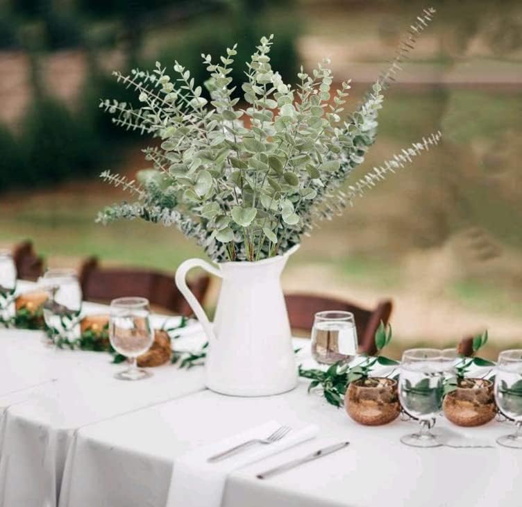 20 Pcs Artificial Eucalyptus Leaves Stem  Artificial Flowers Greenery for Flower Arrangement, Wedding Bouquets,Table Centerpiece, Home Decor - Green