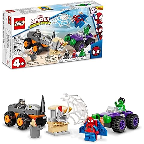 LEGO Marvel Hulk vs. Rhino Monster Truck Showdown, 10782 Toy for Kids, Boys & Girls Age 4 Plus with Spider-Man Minifigure, Spidey and His Amazing Friends Series Cover