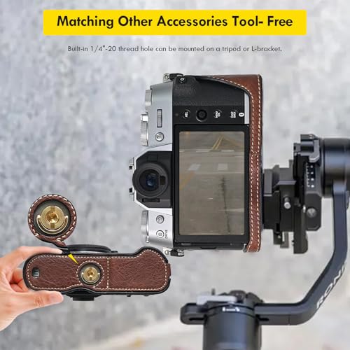 Funda para cámara FUJIFILM X-T50 en cuero PU café miniatura 5