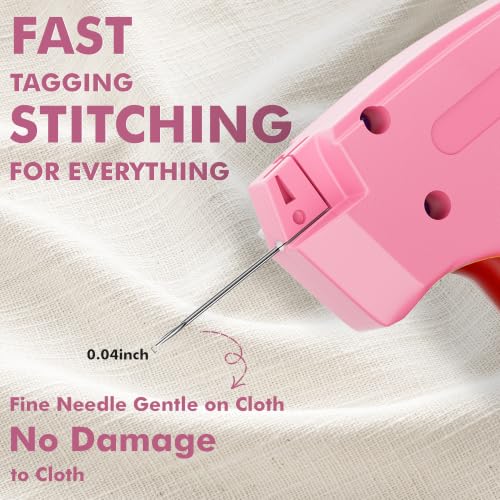 Image of Stitch Gun for Clothes, Tagging Gun, Quick Clothing Fixer, Rose | 5000 Fasteners, 0.04 inch Fine Needle, 6 Needles, Portable, Handheld, Compact, Lightweight, Easy to Use, Versatility, Durable