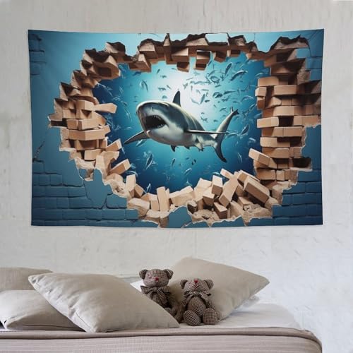 Tapisserie requin PAZZK pour habiller un grand mur vide facilement
