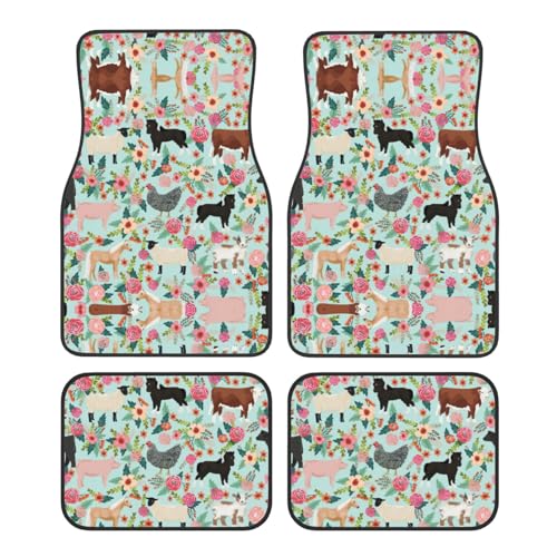 Tapis de voiture robustes et lavables à motif ferme pour protéger efficacement votre intérieur