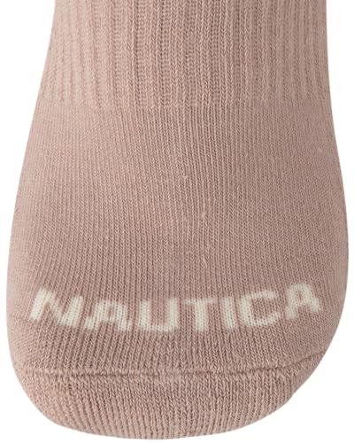 Image of Nautica Womens High Quarter Socks Moisture Wicking Cushioned Socks, 6 Pack | Dri-Motion Moisture Wicking Stretch Fabric, Cushioned Key Areas, Reinforced Heel and Toe, High Quarter Cut, Shoe Size 4-10