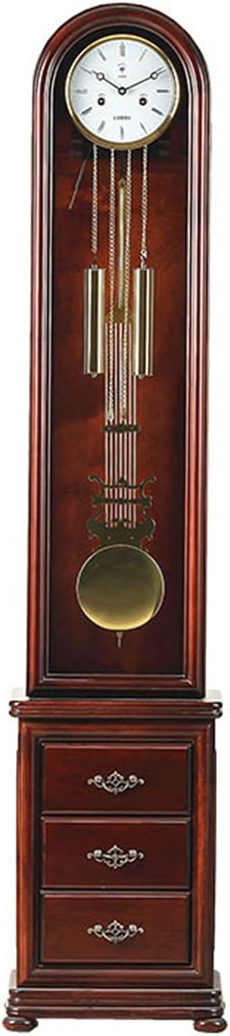 Grandfather Clock, Floor Standing Clocks with 2 Drawers Retro Grandfather Clock Floor Clock Small Living Room Standing Clock Chinese Retro Home Clock Home & Office Decor