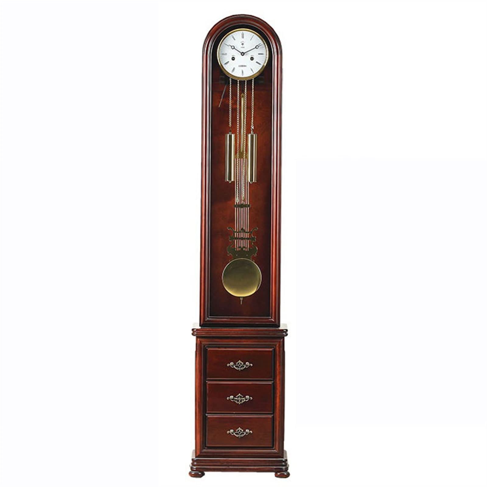 XYJIAOU2026 Grandfather Clock Floor Standing Clocks with Drawers Retro Grandfather Clock