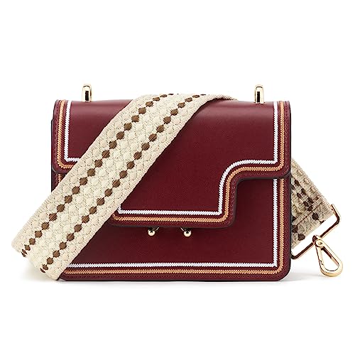 Image of Wide Shoulder Strap Adjustable Replacement Belt Guitar Style Crossbody Bag Handbag Strap Multicolor Canvas Straps(Wide:2in)(Color36)