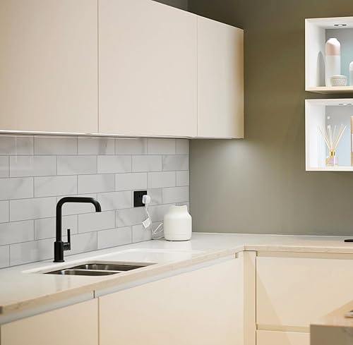 Miniatura 5 de Avant Decor  24 azulejos  Azulejos de textura de piedra de metro compuesto de piedra  Azulejos de cocina para despegar y pegar  Azulejos de pared  4