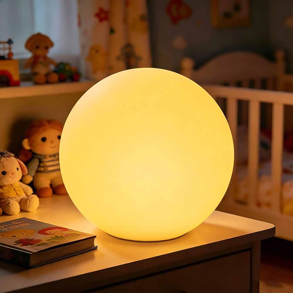 Photo 1 of 10-in Glowing LED Ball Light, Dimmable 16 RGB Color 4 Mode Glowing Orb Lights w/Remote, Rechargeable Light Up Ball Orb Lamp, Waterproof Outdoor Globe Lights Mood Lamp for Home Garden Party Path Decor