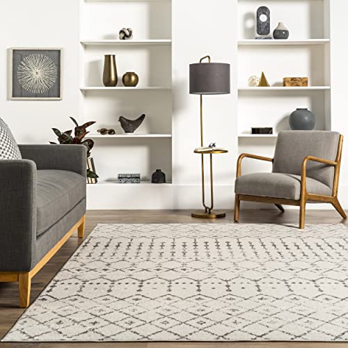 Nuloom Moroccan Blythe Area Rug, 8' 10" X 12', Grey/Off-White #TOP7
