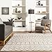 nuLOOM 5 Round Moroccan Blythe Area Rug, Grey, Faded Bohemian Design, Stain Resistant, For Bedroom, Dining Room, Living Room, Hallway, Office, Kitchen, Entryway