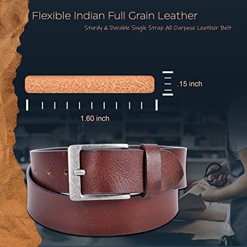 Amazon Brand - Eono Vintage Men's Belt Super Soft Full Grain Leather Casual Leather Belt Adjustable Trim to Fit(130cm (waistline:33"-44")