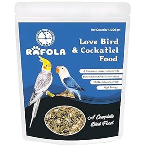 RAFOLA Bird Food For Cockatiel & Love Birds Mix Seeds, Canary Seed, Sunflower Seed- Complete Diet Natural & Fresh 1 Kg, All Life Stages
