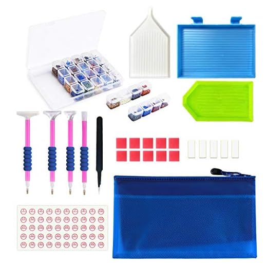 JUSONEY Kit de 5D Diamant Peinture, 31 Pièces Bricolage Diamant Peinture Accessoires avec 28 Fentes Diamant Broderie Boîte pour Adultes ou Enfants