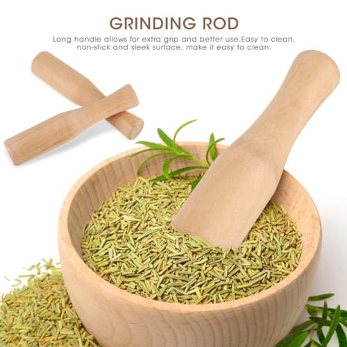 Wooden Pestle, 2Pcs Hardwood Grinder Pestle Wooden Muddler Food Grinding Stick Spice Grinder Tool Wooden Masher Mortar Pestle Wooden Grinder Stick for Home Kitchens and Bartenders Bar Accessories