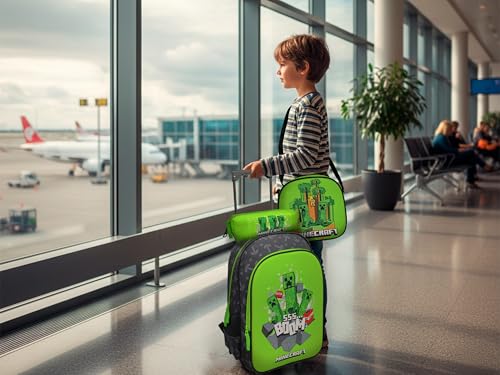 Set trolley Minecraft 3 pièces couleur verte avec boîte à lunch officielle - 6