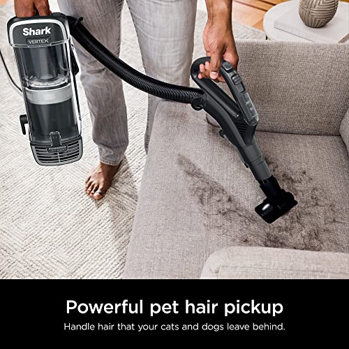Shark Az1810 Vertex Powered Lift-Away Upright Vacuum With Duoclean Powerfins, Self-Cleaning Brushroll, Large Dust Cup, Crevice Tool & Upholstery Tool, Silver/Black (Renewed) #TOP5