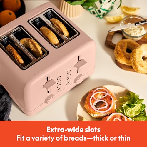 Image of bella 4 Slice Toaster, 6 Setting Shade Control with Reheat & Cancel Buttons, Removable Crumb Tray, Anti Jam & Auto Shutoff, 900 Watt, Blossom