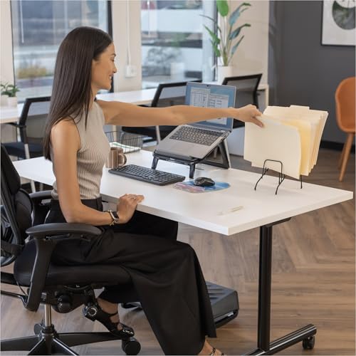 image for Fellowes Step File Junior Wire Organizer Rack, 6 Sections, Black (7261