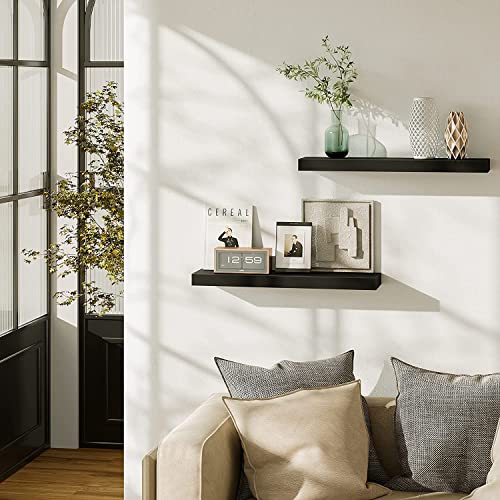 Sishhome 24 Inches Length Floating Shelf,Wall Mounted Shelves Set 24(Lenth) X12(Wide) For Bathroom Kitchen Living,Kitchen,Room Bedroom Storage,Espresso #TOP1