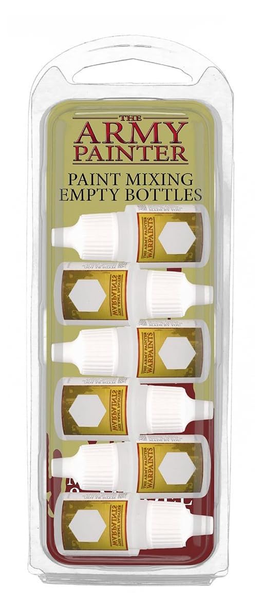 The Army Painter Paint Mixing Empty Dropper Bottles-12 ml, Pack of 6 Bottles with Dropper-Plastic Dropper Bottles for Acrylic Paint-Empty Plastic Bottle with Dropper Top- Small Applicator Paint Bottle