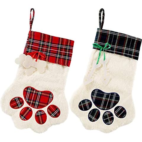 Jetec Buffalo Plaid Pet Stockings Cover