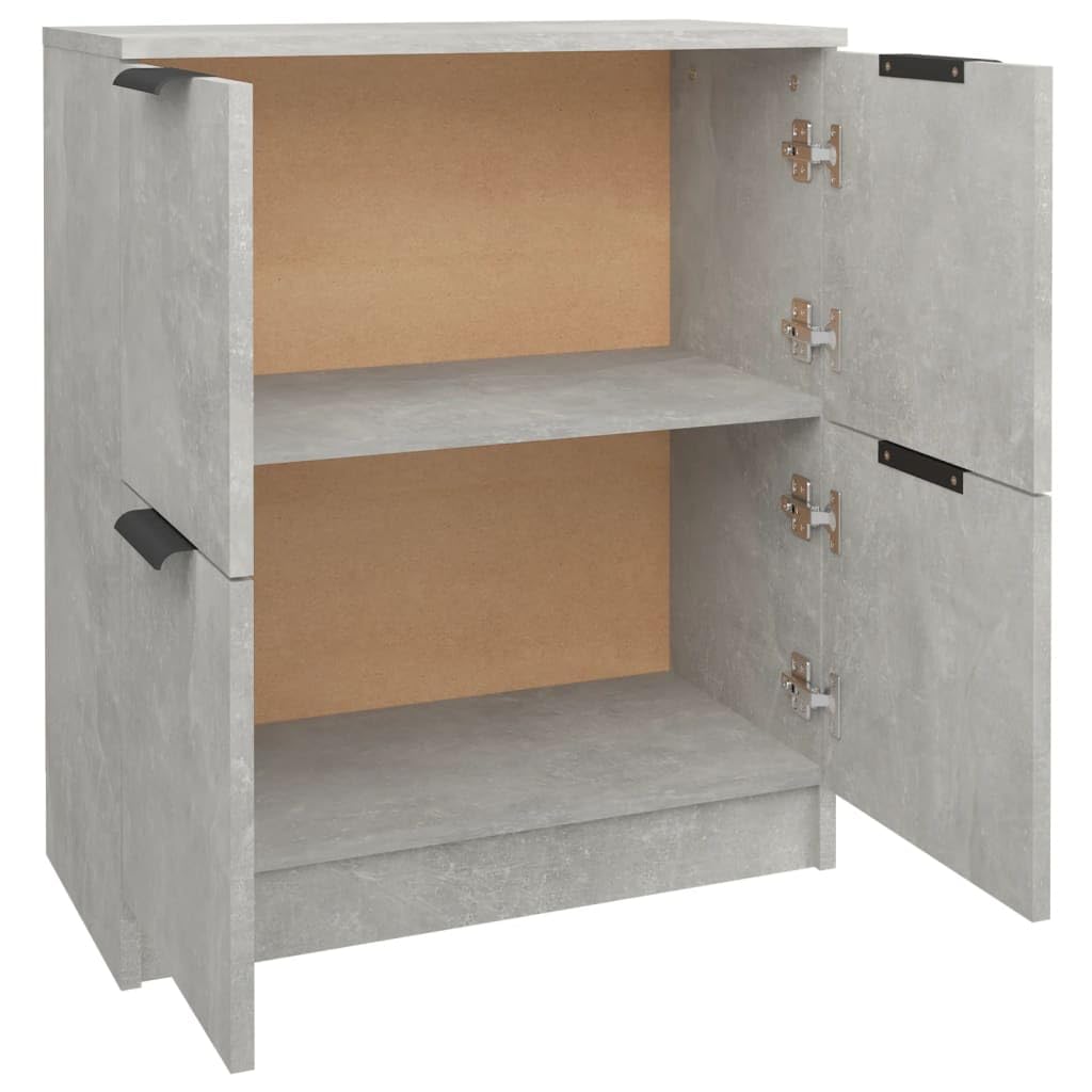 vidaXL Buffet Armoire de Salon Armoire de Rangement Organisateur de Maison Meuble de Rangement Intérieur Gris Béton 60x30x70 cm Bois d'Ingénierie
