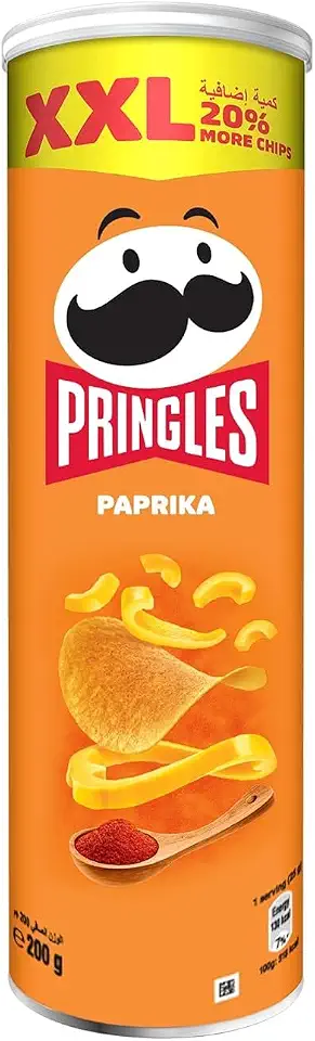 Pringles Hot Paprika Potato Chips Can, 200 g