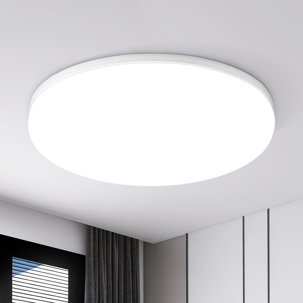 YICALE Modern Bathroom Ceiling Light White 40W 6500K LED Ø23cm Ceiling Lamp