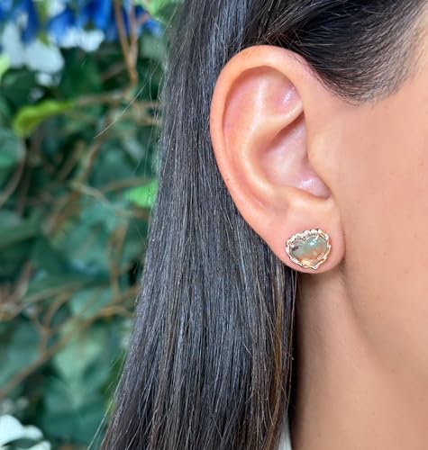 Le Vian 3.60 Carat Aquaprase Heart Stud Earrings for Women | Rose or Yellow Gold Plated 925 Sterling Silver Earrings for Her I Delicate Elegant Design I Push Back Studs2