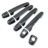 S SIZVER Signature Carbon Fiber Print Side Door Handle Covers OverlaysCompatible with Camry Corolla...