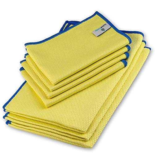 ELEXACLEAN Premium Mikrofaser Set - Fenstertuch Scheibentuch - Ultra Clear Classic & compact - (7-teilig, 60x40cm & 40x30cm) - Glasputztücher für den Profi