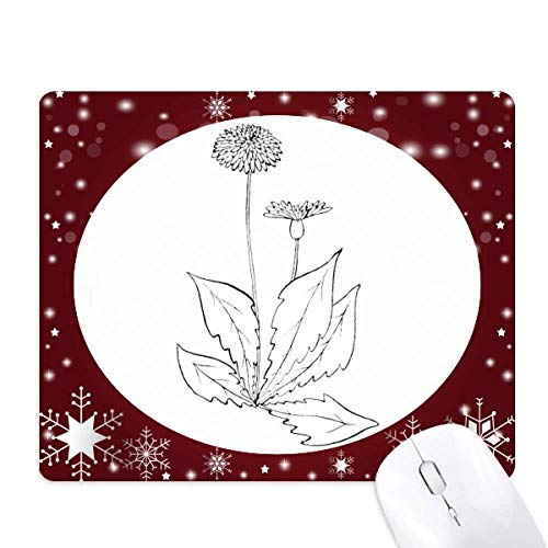Tapis de souris hiver flocon de neige et feuilles de pissenlit antidérapant