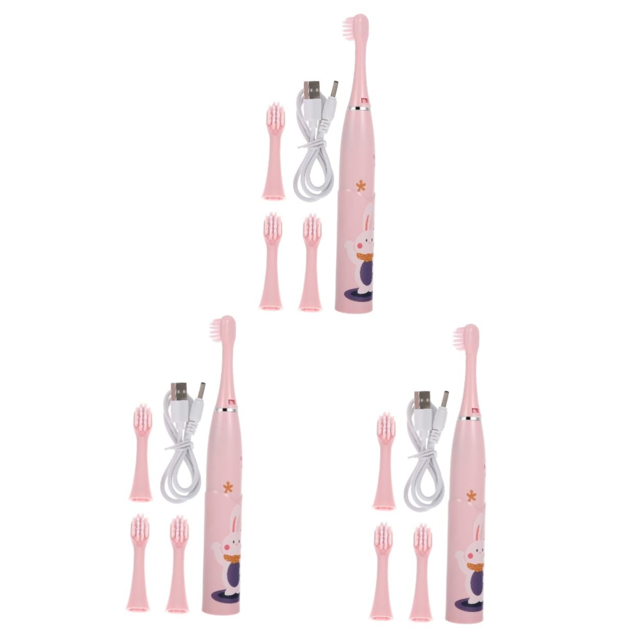 COLLBATH 3 Set spazzolino elettrico per bambini spazzolino da denti per bambini spazzolino per per l'igiene orale spazzolino elettrico portatile ricaricabile