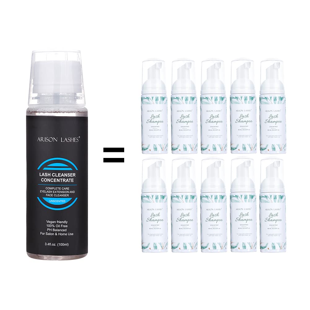 Lash Bath Foam Cleanser Concentrate for Eyelash Extensions/100ml Bottles/DIY Professional Lash Shampoo/Oil Free & Vegan Friendly (1 Pack)(Unscente)