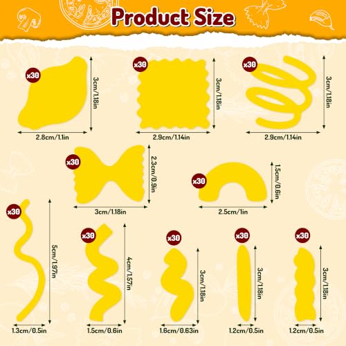 Image of BeYumi Italian Food Table Confetti - 300Pcs Pasta Party Decoration Supplies | Italian Themed Yellow Pasta Various Italy Noodle Paper Table Confetti for Birthday Dinner Baby Shower Food Party Supplies