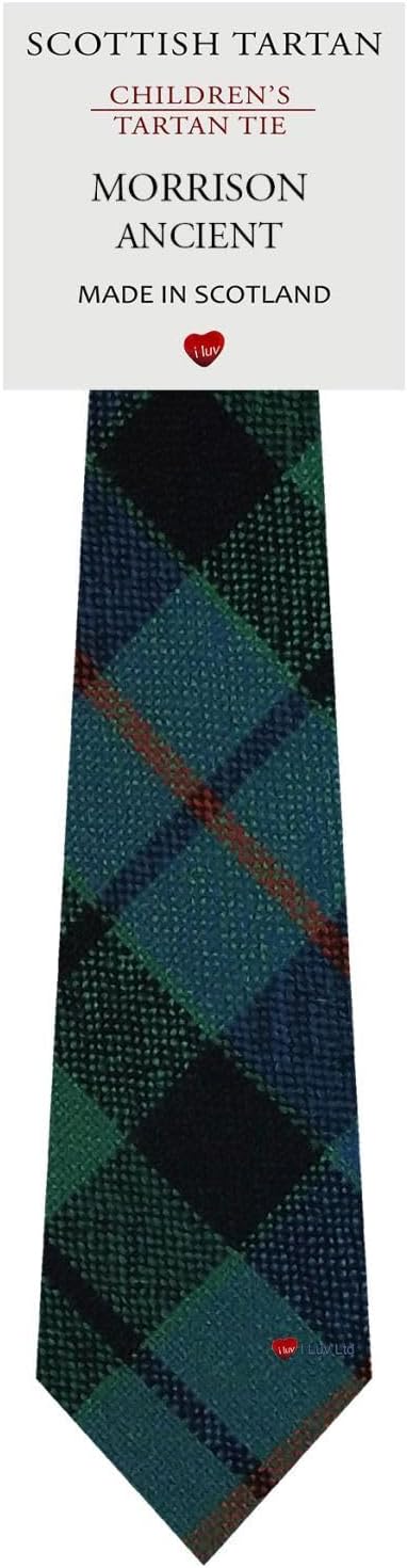 I LUV LTD Boys All Wool Tie Woven And Made in Scotland in Morrison Ancient Tartan