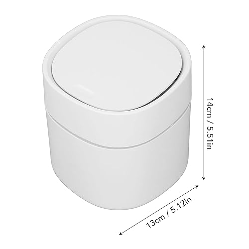 Miniatura 2 de Mini bote de basura con tapa, pequeño bote de basura de escritorio, contenedor de limpieza de almacenamiento de desechos para mesa de café, tocador,
