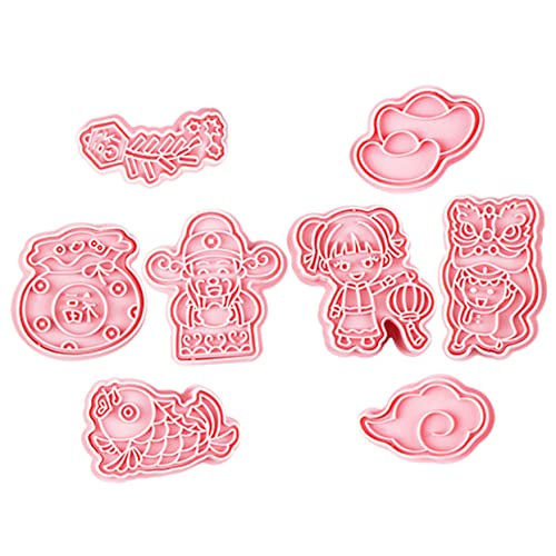 Veemoon 16 Pcs Biscuit Mold Chocolate Chips Cookies Fondant Stamp Cake Baking Supplies Festival Cookie Molds Pastry Press Cutter Cookie Stamp Cookie Stamps New Year Cookie Mold Baking Tool #TOP1