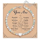 ZOKCC Inspirational Gifts Bracelets for Women Healing Natural Stone Beaded Bracelets - Friendship Encouragement Graduation Gifts for Women Friends Sister Bestie Mom Daughter