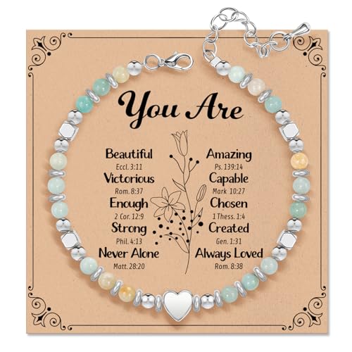 ZOKCC Inspirational Gifts Bracelets for Women Healing Natural Stone Beaded Bracelets - Friendship Encouragement Graduation Gifts for Women Friends Sister Bestie Mom Daughter