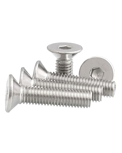 Miniatura 6 de IMScrews Tornillos de máquina de cabeza Allen plana de acero inoxidable 304 de 14-20 x 1-12 pulgadas, paquete de 25