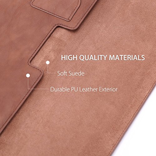 image for MoKo 13.5 Inch Laptop Sleeve Bag, PU Leather PC Notebook Case Cover Fi
