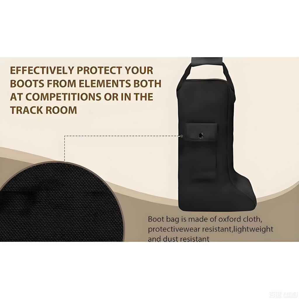 harayaa Borsa Porta Stivali Knight con Manico Superiore, Tasca Laterale, Porta Stivali Equitazione in Tessuto Oxford, Porta Stivali Equitazione, Scarpe Multifunzionali, 56 x 21 x 33 CM