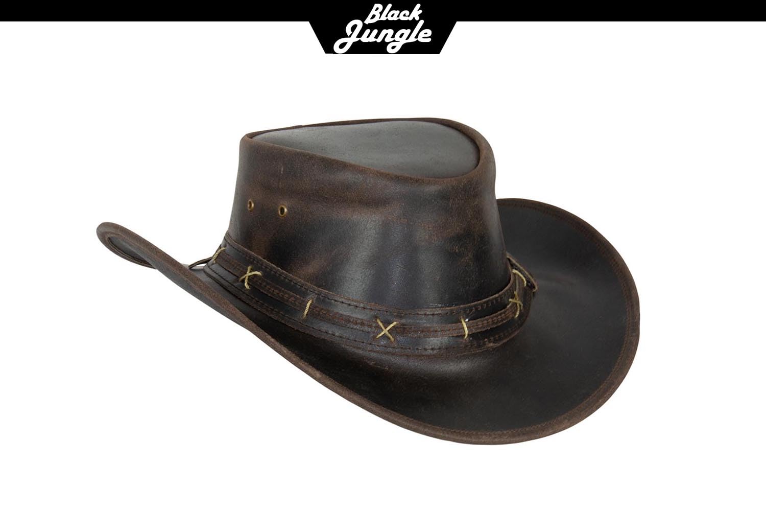 Black Jungle Roswell - Sombrero de piel para hombre, marrón, XS