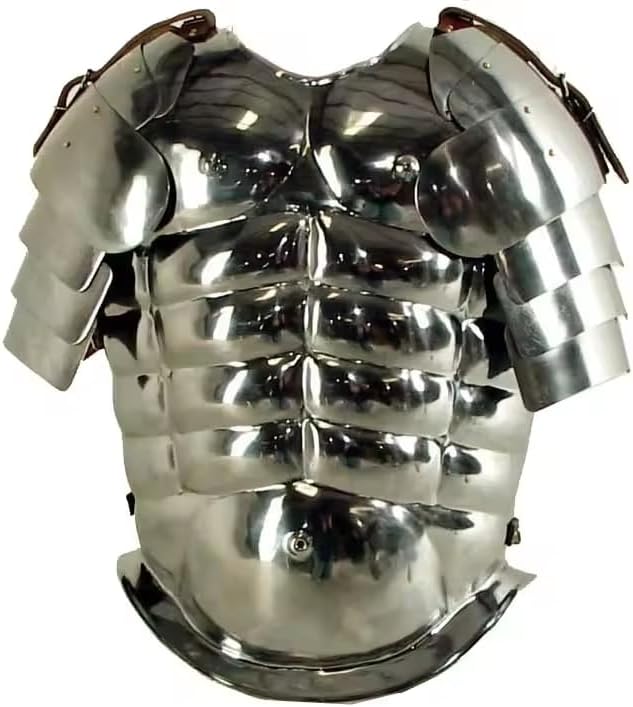 Medieval Muscle Armor w/Spaulders Silver - One Size - Metallic