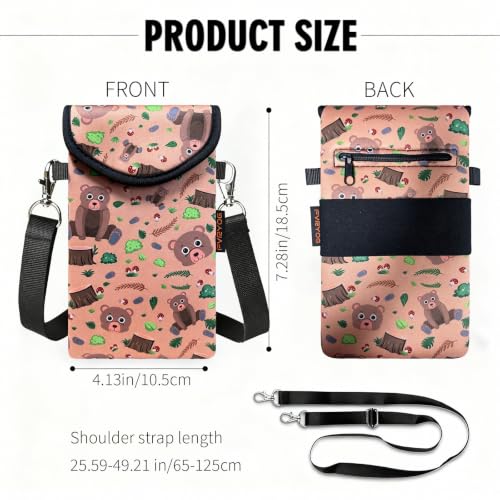 Image of Neoprene Phone Sleeve Pouch Case Bag for Men Women w /Crossbody Strap /Neck Lanyard for iPhone 17 /16 /15 /14 Pro Max, Samsung S25，Pixel 10